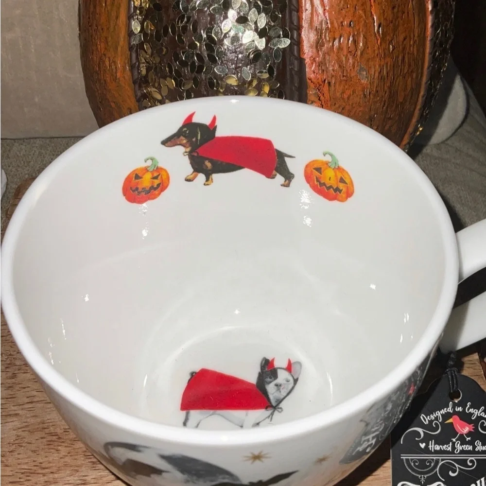 Halloween Coffee Cup, Adorable Spooky Dogs in costumes, pumpkins NWT - Picture 6 of 10